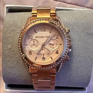 Michael Kors Women's Watch in Rose Gold with Crystal Accents